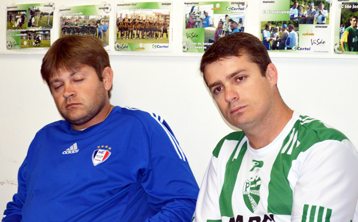 Talles (e) e Peninha pediram desculpas a direção da SER São Cristóvão e a Aslivata pelo incidente provocado pelos seus jogadores na partida de domingo em Lajeado.