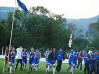 Volta olímpica pelo quarto título do Bragantino Esporte Clube.